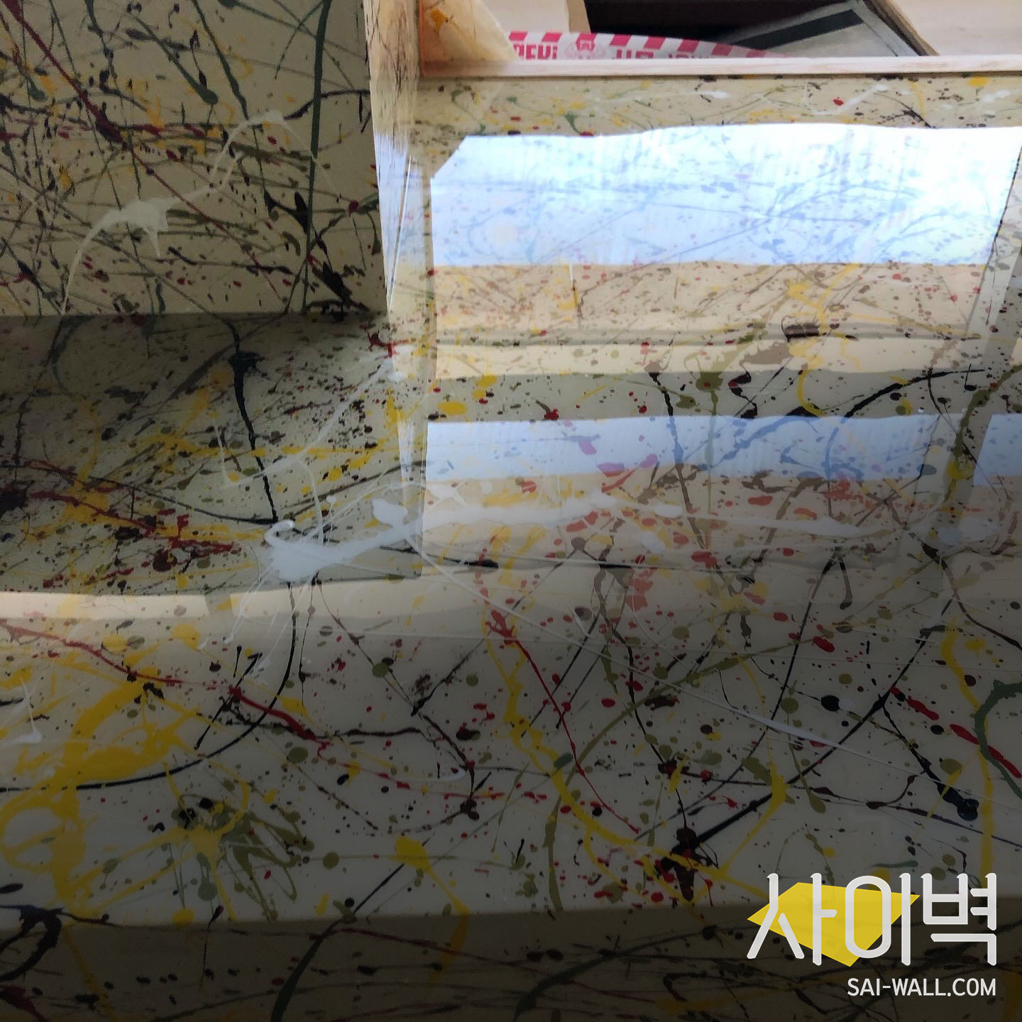 두산타워 바닥아트작업 벽화 시공 사진 7
